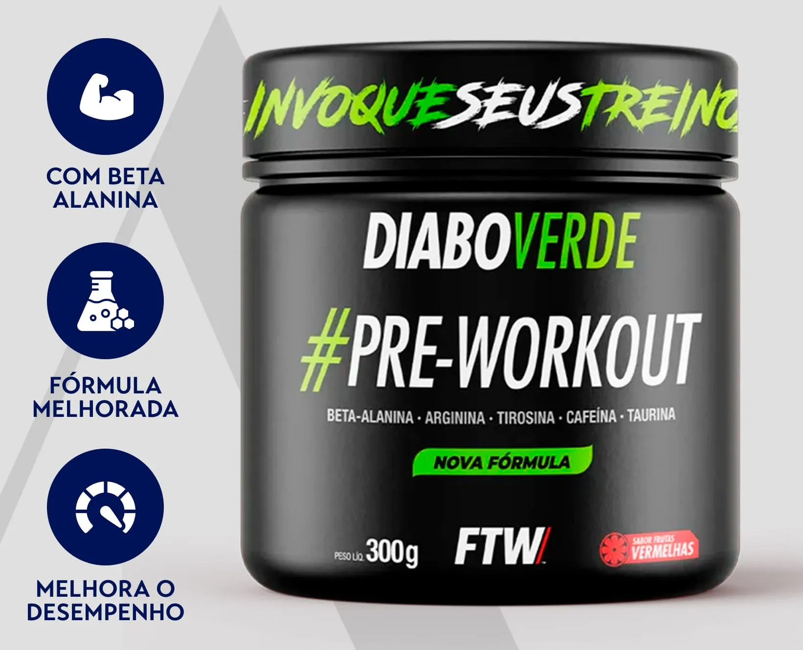 Pré-Treino Frutas Vermelhas | Diabo Verde | FTW | 300g