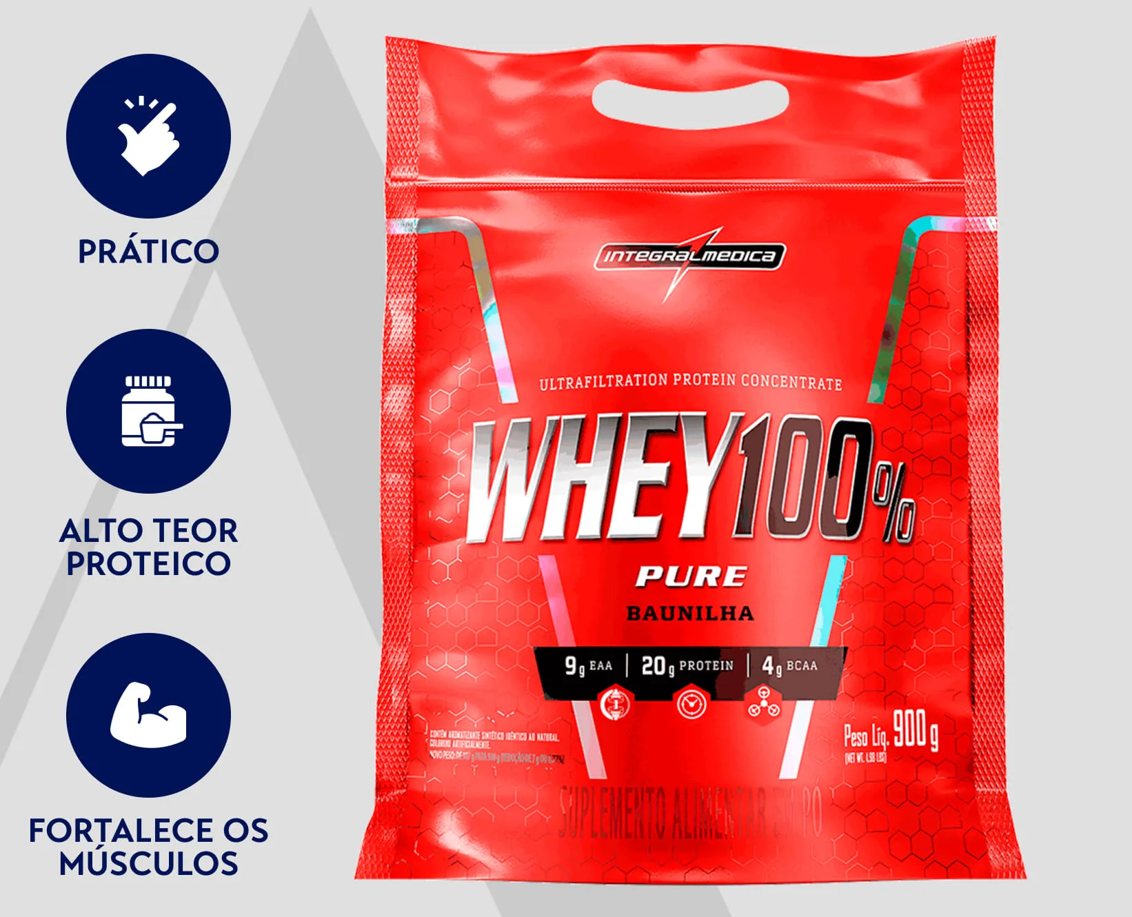 Whey Integralmedica 100% | Baunilha | 900g (Refil)