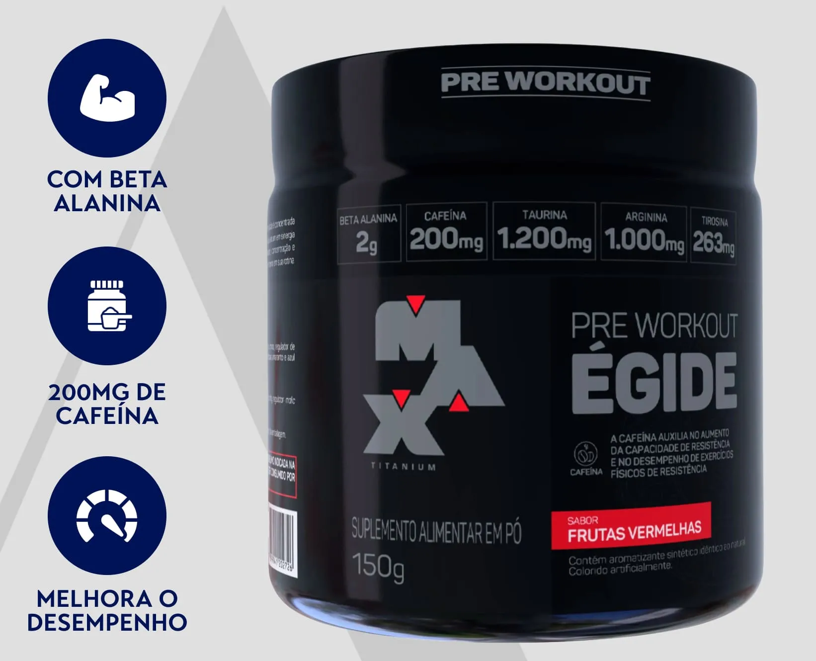 Pré-Treino Frutas Vermelhas | Égide | Max Titanium | 150g
