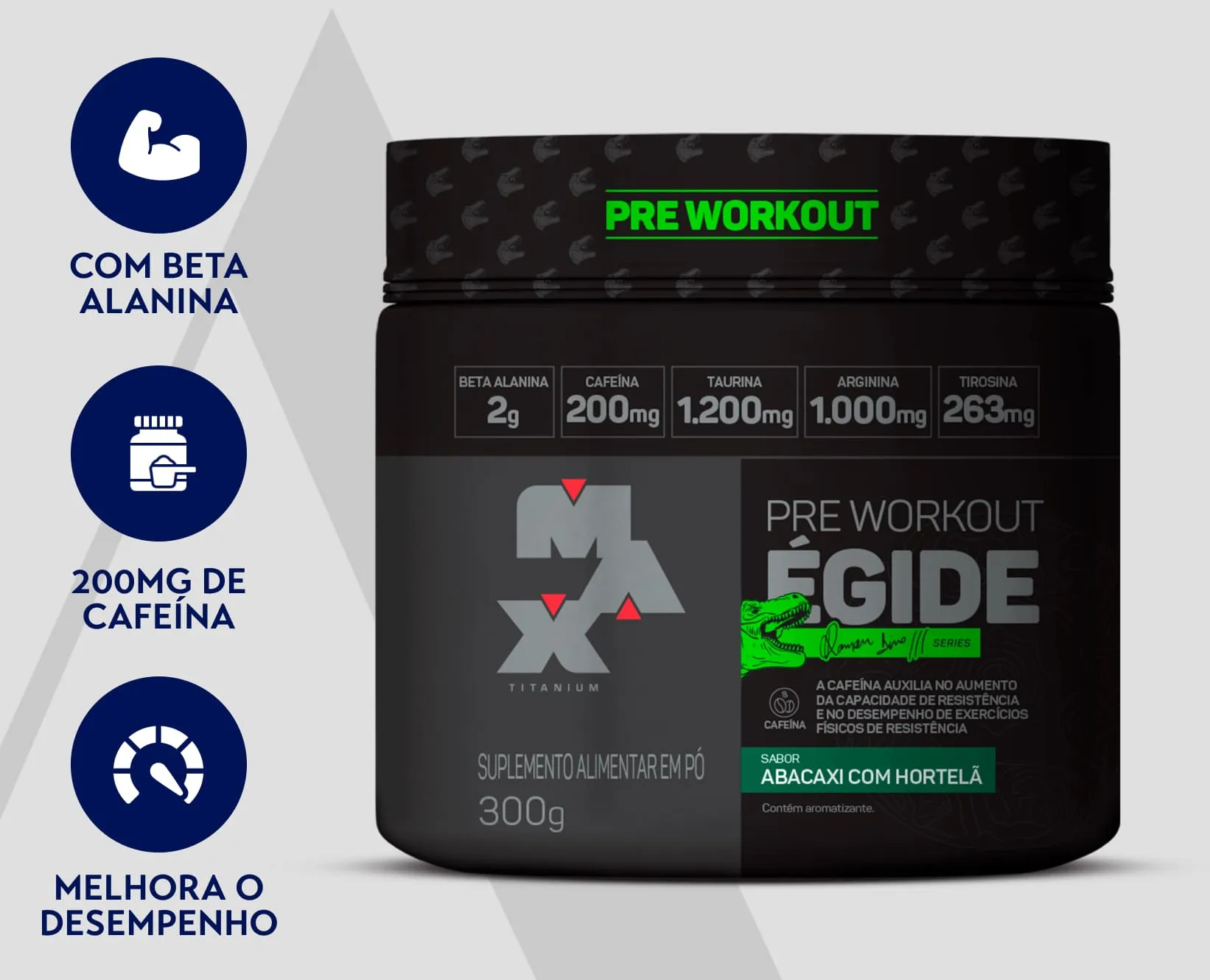 Pré-Treino Abacaxi com Hortelã Égide | Max Titanium | 300g