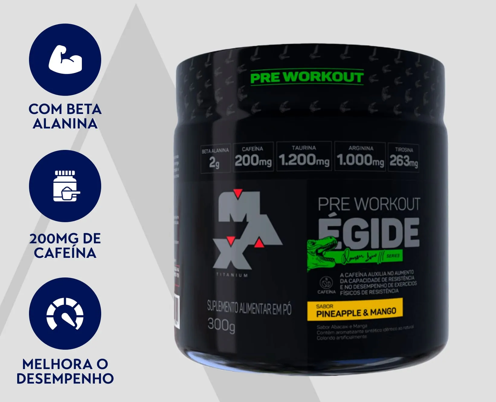Pré-Treino de Abacaxi com Manga | Égide | Max Titanium | 300g