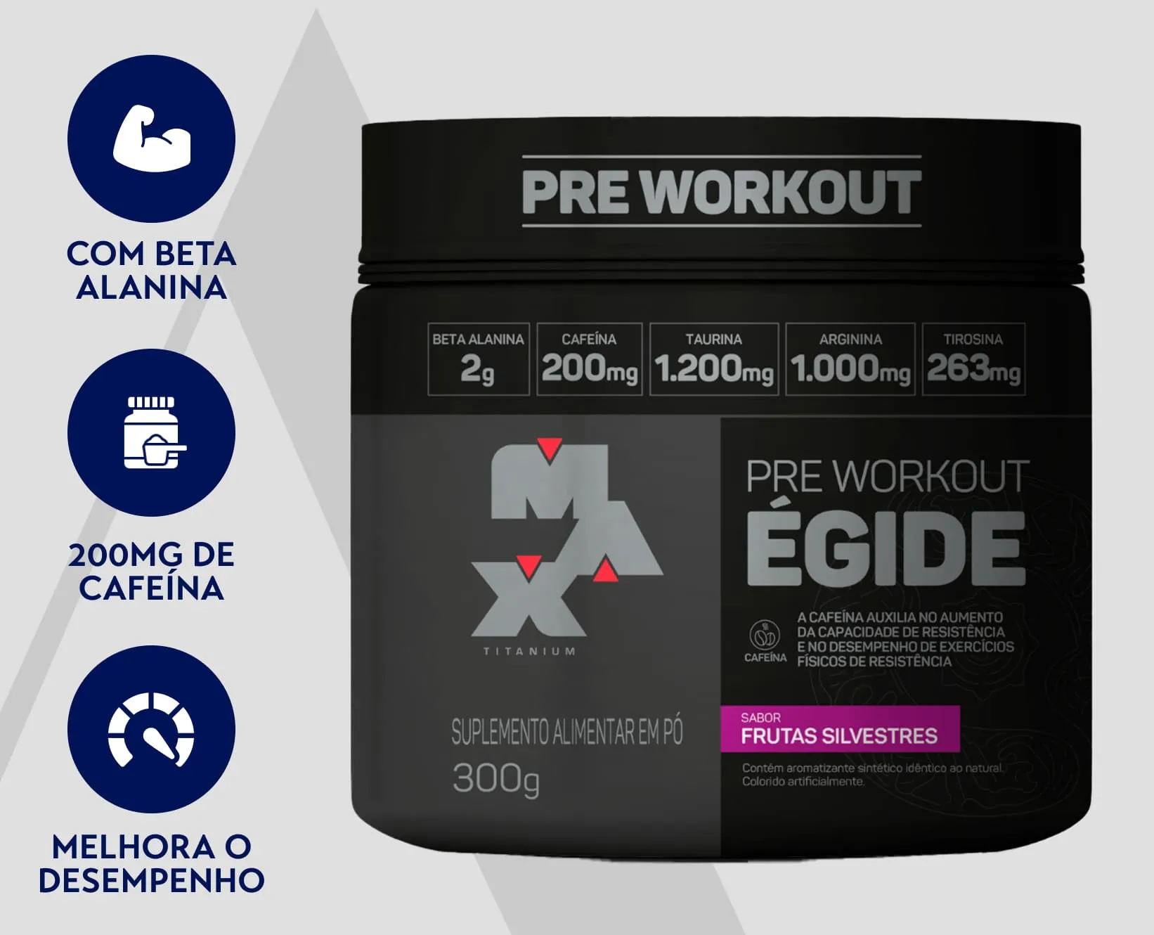 Pré-Treino Frutas Silvestres 300g | Égide | Max Titanium