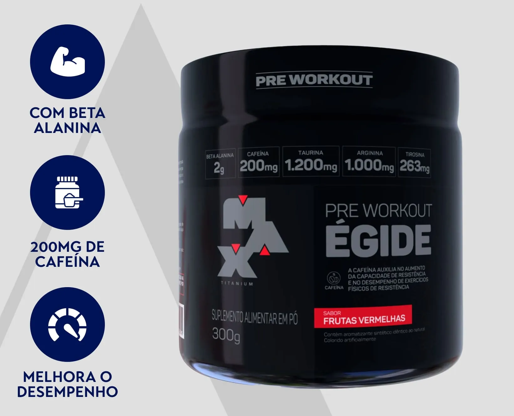 Pré-Treino Égide | Max Titanium |Frutas Vermelhas | 300g