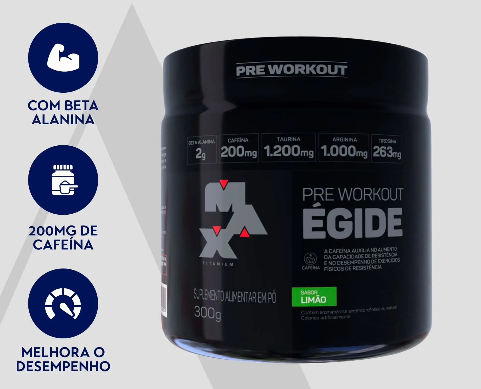Pré-Treino de Limão Égide | Max Titanium | 300g
