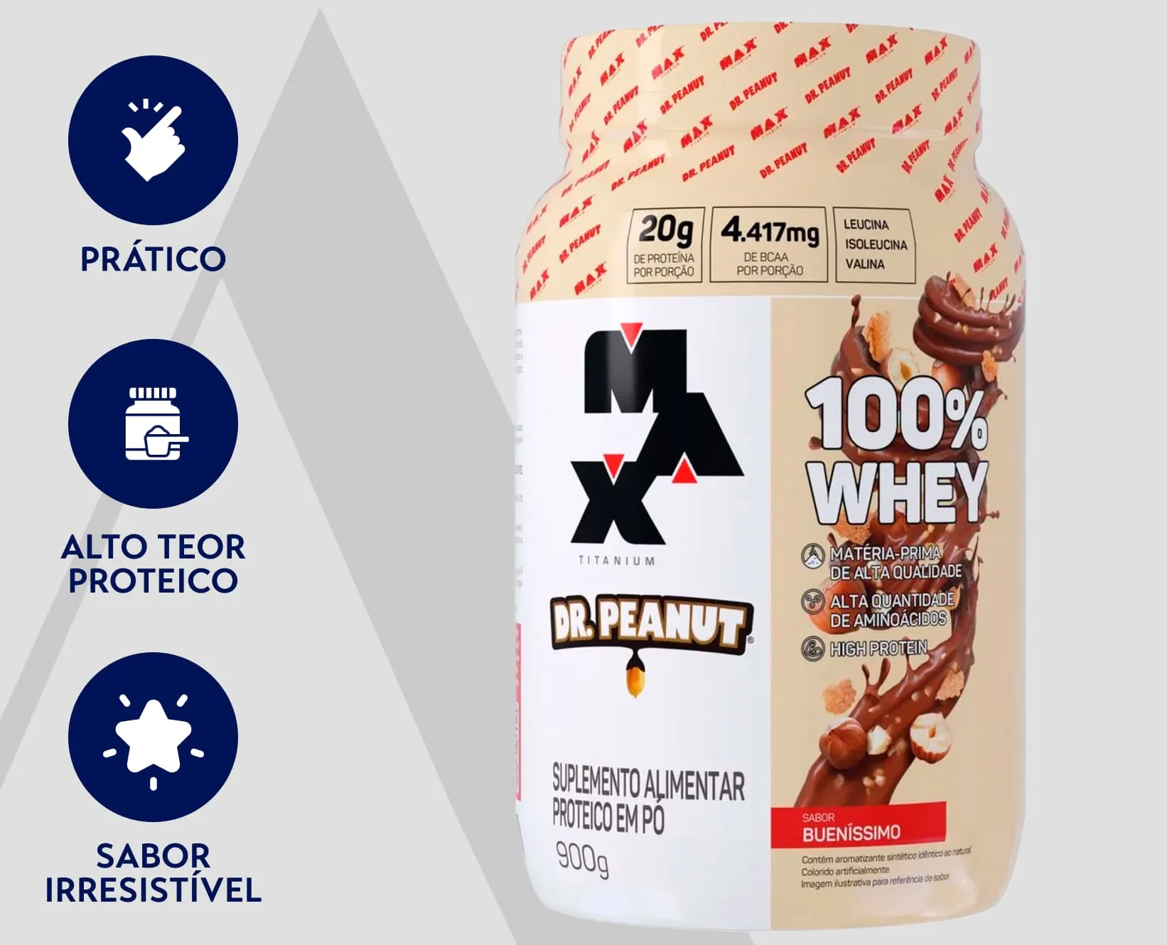 Whey Dr Peanut | Max | Bueníssimo | 900g