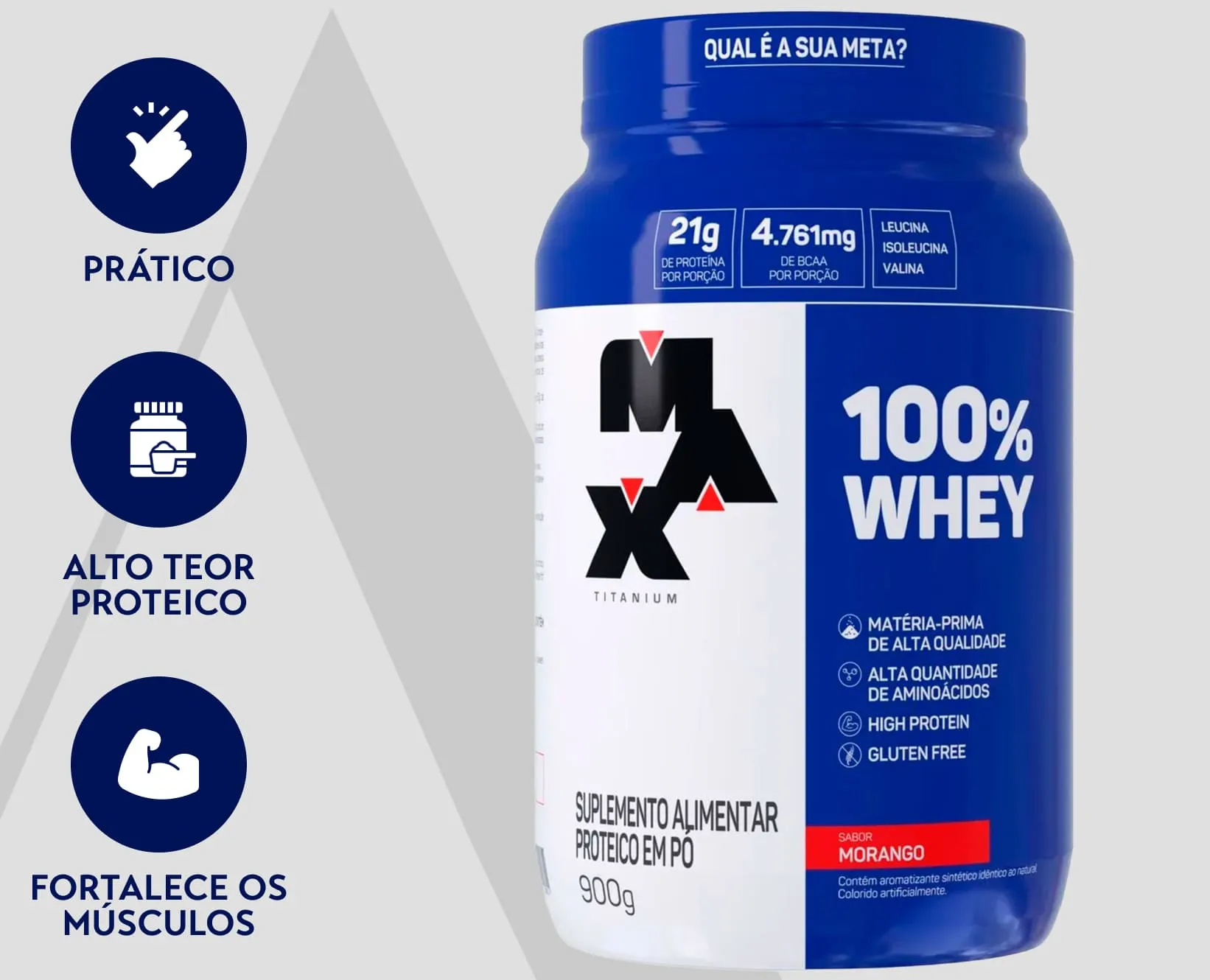 Whey Max de Morango | 900g