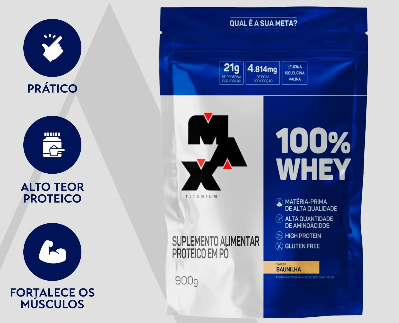 Whey Max Sabor Baunilha | 900g (Refil)