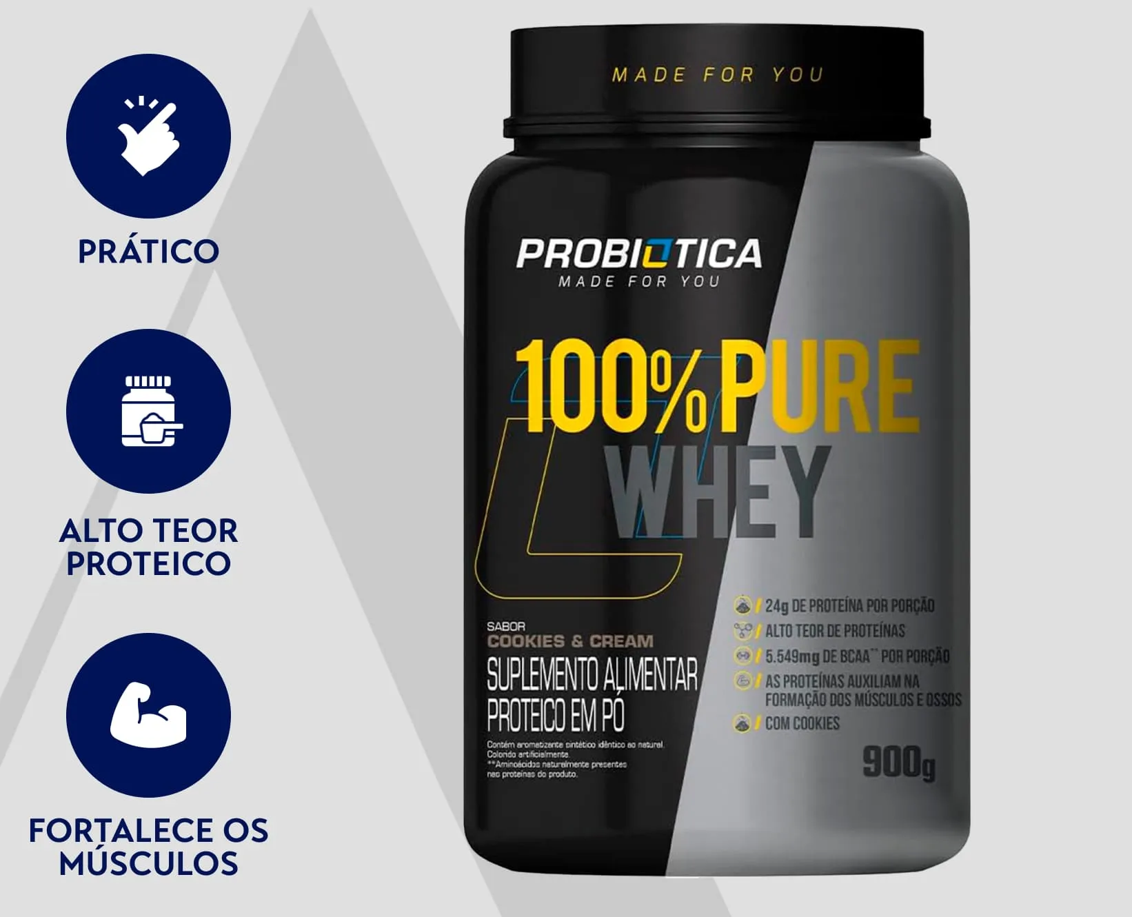 Whey Probiótica de Cookies & Cream | 900g