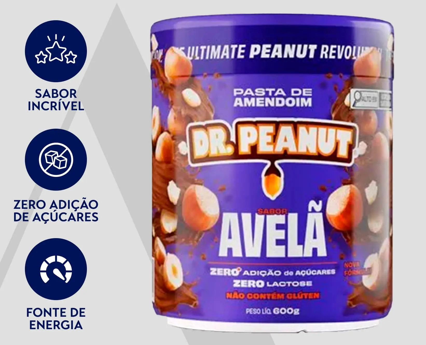 Pasta de Amendoim Sabor Avelã | Dr. Peanut | 600g