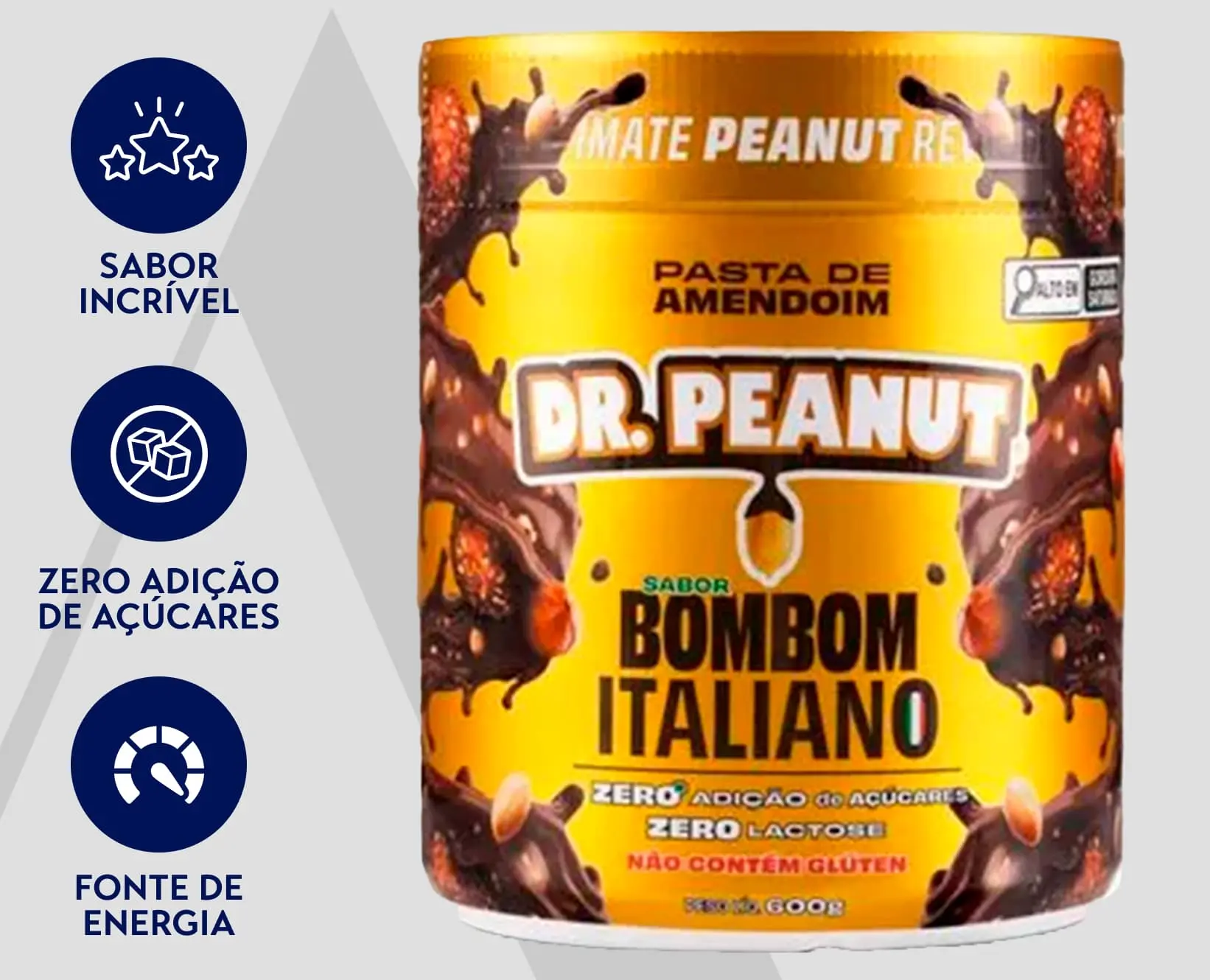 Pasta de Amendoim Sabor Bombom Italiano | Dr. Peanut | 600g