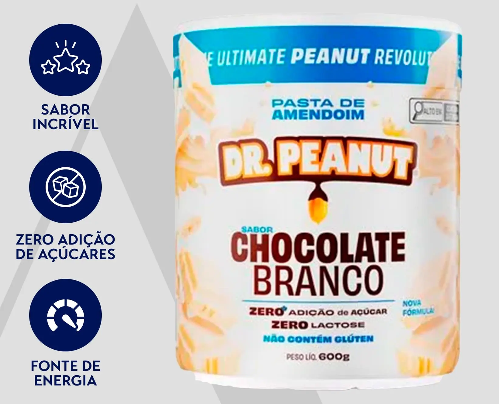Pasta de Amendoim Sabor Chocolate Branco | Dr. Peanut | 600g